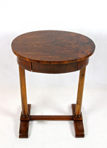 OVAL, 19TH CENTURY, NUTWOOD SIDE TABLE, AUSTRIA, CIRCA 1830