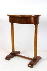 OVAL, 19TH CENTURY, NUTWOOD SIDE TABLE, AUSTRIA, CIRCA 1830