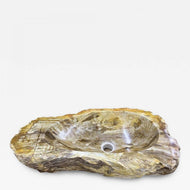 Petrified Wood Sink, Top Quality, Beige, Brown, Yellow Tones