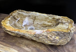 Petrified Wood Sink, Top Quality, Beige, Brown, Yellow Tones