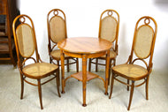 THONET, BENTWOOD, TABLE, CHAIRS, ART NOUVEAU