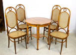 THONET, BENTWOOD, TABLE, CHAIRS, ART NOUVEAU