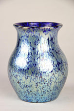 LOETZ WITWE, ART NOUVEAU, GLASS VASE, COBALT, PAPILLON, BOHEMIA, CIRCA 1903