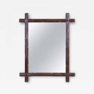 RUSTIC, WOODEN, BLACK FOREST, WALL MIRROR, AUSTRIA, CIRCA 1900