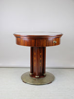 ART NOUVEAU, MAHOGANY, GAMING TABLE, HAMMERED BRASS, AUSTRIA, CIRCA 1910