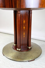 ART NOUVEAU, MAHOGANY, GAMING TABLE, HAMMERED BRASS, AUSTRIA, CIRCA 1910