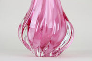 PINK LONG NECK MURANO GLASS VASE, 20TH CENTURY, ITALY, CIRCA 1970