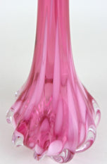 PINK LONG NECK MURANO GLASS VASE, 20TH CENTURY, ITALY, CIRCA 1970