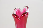 PINK LONG NECK MURANO GLASS VASE, 20TH CENTURY, ITALY, CIRCA 1970