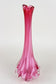 PINK LONG NECK MURANO GLASS VASE, 20TH CENTURY, ITALY, CIRCA 1970