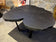 CONTEMPORARY, CHARRED OAK WOOD, DINING TABLE, BLACK STEEL BASE, 2024