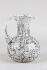 MID CENTURY, ITALY, MURANO GLASS VASE, GLASS JUG, BUBBLES, CIRCA 1960