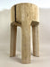 RUSTIC, HANDCARVED, TEAK WOOD, SIDE TABLE, STOOL, BLEACHED, IDN, 2024