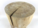 RUSTIC, HANDCARVED, TEAK WOOD, SIDE TABLE, STOOL, BLEACHED, IDN, 2024