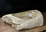 PETRIFIED WOOD SINK, ORGANIC MODERN, GREY, BEIGE, BROWN