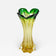 MID-CENTURY, ITALY, MURANO GLASS VASE, GREEN, YELLOW, CIRCA 1960