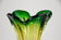 MID-CENTURY, ITALY, MURANO GLASS VASE, GREEN, YELLOW, CIRCA 1960