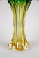 MID-CENTURY, ITALY, MURANO GLASS VASE, GREEN, YELLOW, CIRCA 1960