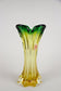 MID-CENTURY, ITALY, MURANO GLASS VASE, GREEN, YELLOW, CIRCA 1960