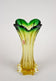 MID-CENTURY, ITALY, MURANO GLASS VASE, GREEN, YELLOW, CIRCA 1960