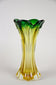 MID-CENTURY, ITALY, MURANO GLASS VASE, GREEN, YELLOW, CIRCA 1960