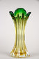 MID-CENTURY, ITALY, MURANO GLASS VASE, GREEN, YELLOW, CIRCA 1960