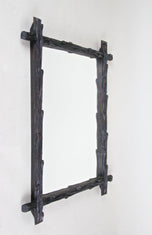 19TH CENTURY, AUSTRIA, RUSTIC WALL MIRROR, BLACK FOREST