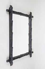 19TH CENTURY, AUSTRIA, RUSTIC WALL MIRROR, BLACK FOREST