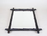 19TH CENTURY, AUSTRIA, RUSTIC WALL MIRROR, BLACK FOREST