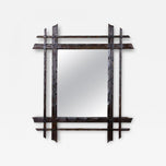 BLACK FOREST RUSTIC WALL MIRROR, AUSTRIA, 19TH CENTURY, CIRCA 1870
