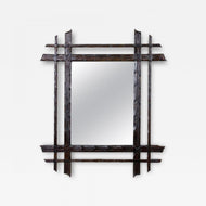 BLACK FOREST RUSTIC WALL MIRROR, AUSTRIA, 19TH CENTURY, CIRCA 1870