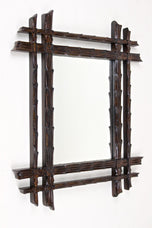 19TH CENTURY, AUSTRIA, RUSTIC BLACK FOREST, WALL MIRROR, CIRCA 1870