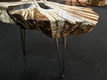 TEAK ROOT SIDE TABLE, PETRIFIED WOOD STYLE, HANDPAINTED, ARTIST, 2023