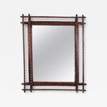 TRAMP ART, RUSTIC WALL MIRROR, AUSTRIA, LATE 19TH CENTURY, CIRCA 1880