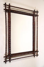 TRAMP ART, RUSTIC WALL MIRROR, AUSTRIA, LATE 19TH CENTURY, CIRCA 1880