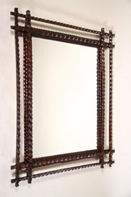 TRAMP ART, RUSTIC WALL MIRROR, AUSTRIA, LATE 19TH CENTURY, CIRCA 1880