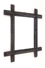 19TH CENTURY, AUSTRIA, TRAMP ART, RUSTIC WALL MIRROR, HANDCARVED, CIRCA 1880