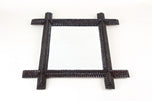 19TH CENTURY, AUSTRIA, TRAMP ART, RUSTIC WALL MIRROR, HANDCARVED, CIRCA 1880