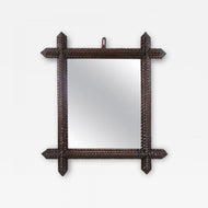 19TH CENTURY, AUSTRIA, TRAMP ART, WALL MIRROR