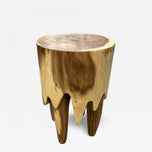 LACQUERED, SUAR WOOD, SIDE TABLE, STOOL, HANDCARVED, INDONESIA, 2024