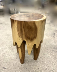 LACQUERED, SUAR WOOD, SIDE TABLE, STOOL, HANDCARVED, INDONESIA, 2024