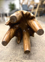 LACQUERED, SUAR WOOD, SIDE TABLE, STOOL, HANDCARVED, INDONESIA, 2024