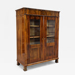 19TH CENTURY, AUSTRIA, BIEDERMEIER WALNUT CABINET, VITRINE, BOOKCASE