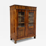 19TH CENTURY, AUSTRIA, BIEDERMEIER WALNUT CABINET, VITRINE, BOOKCASE