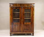 19TH CENTURY, AUSTRIA, BIEDERMEIER WALNUT CABINET, VITRINE, BOOKCASE