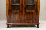 19TH CENTURY, AUSTRIA, BIEDERMEIER WALNUT CABINET, VITRINE, BOOKCASE