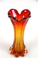 MURANO GLASS VASE, MID CENTURY, RED, ORANGE, ITALY