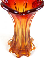 MURANO GLASS VASE, MID CENTURY, RED, ORANGE, ITALY