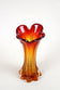 MURANO GLASS VASE, MID CENTURY, RED, ORANGE, ITALY