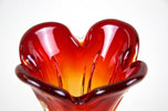 MURANO GLASS VASE, MID CENTURY, RED, ORANGE, ITALY